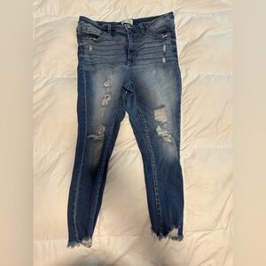 BKE Parker High Rise Distressed Blue Jeans